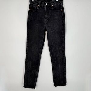 &Denim H&M Womens Sz 4 Vintage Straight Jeans Charcoal Gray High Waist 5-Pocket